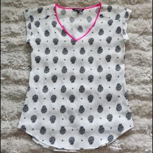 EUC Black and white sheer blouse